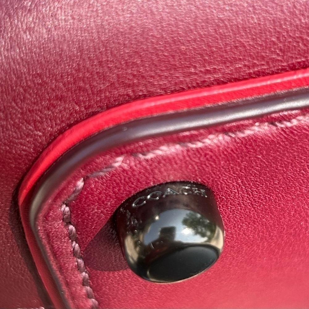 Coach 1941 Courier Carryall Color block Apple Red, Burgundy, Brown, 701 NWT - Picture 15 of 16